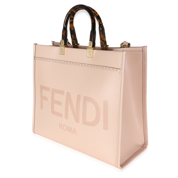 Fendi Light Rose Vitello King Plexiglass Medium Sunshine Shopper Tote - Picture 4 of 7